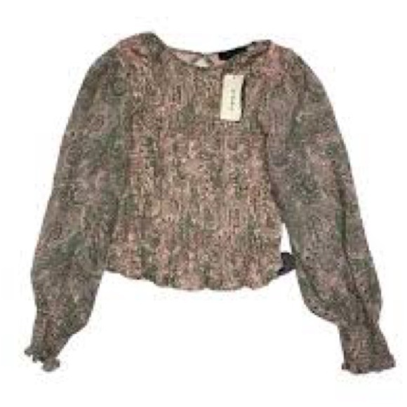 Sanctuary smocked blouse size large boho paisley - Picture 4 of 7